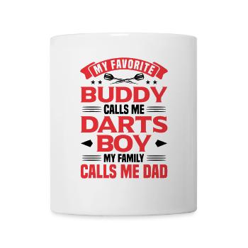 Dart Dartspieler Dartspiel Herren - Tasse - Weiß - Vorne