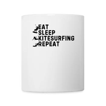 Eat Sleep Kitesurfing Repeat - Kiteboarding - Mug - white - Front
