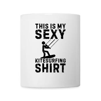 C’est mon t-shirt de kitesurf sexy - Mug blanc - blanc - Devant
