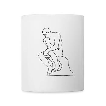 The thinker statue line art - Mug - white - Front