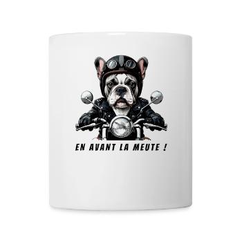Biker Bulldog: Let's go pack! - Mug - white - Front