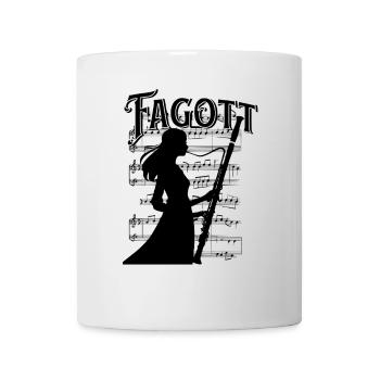 Fagott Spielerin mit Noten Hintergrund Fagottistin - Tasse - Weiß - Vorne