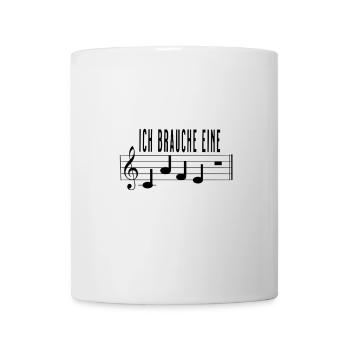 Ich brauche eine Cafe Pause für Musiker Noten - Tasse - Weiß - Vorne
