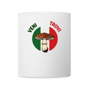 Outfit for mushroom picker with mountains porcini mushroom mushroom - Mug - white - Front
