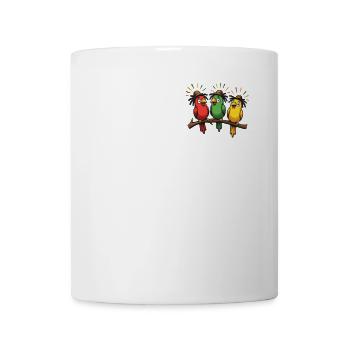 3 petits oiseaux rastafaris rasta jamaïcaine reggae - Mug blanc - blanc - Devant