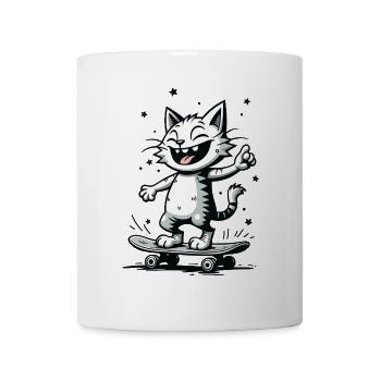 Skateboarder Skater Cat Skateboard Skating - Mug - white - Front