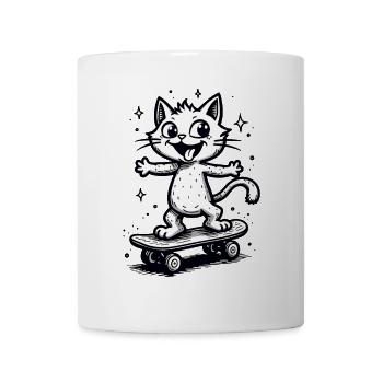 Skateboarder Skater Cat Skateboard Skating - Mug - white - Front