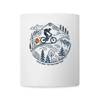 Aventure à vélo VTT Fun Nature - Mug blanc - blanc - Devant