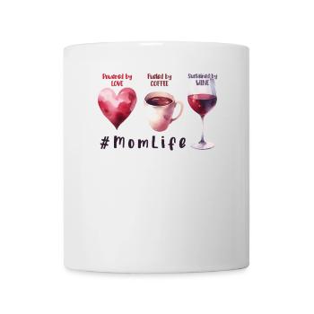 Kaffee Wein Liebe Aquarell Muttertag Geschenk - Tasse - Weiß - Vorne