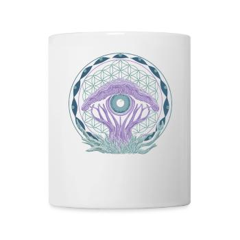 Pilzaugen-Portal | Psychedelische Vision Kunst - Tasse - Weiß - Vorne