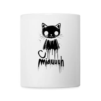 Creepy Black Cat – "Meowuh" Ghost - Mug - white - Front