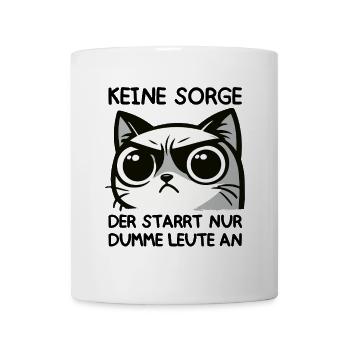 Grumpy Blick – Der starrt nur dumme Leute an - Tasse - Weiß - Vorne