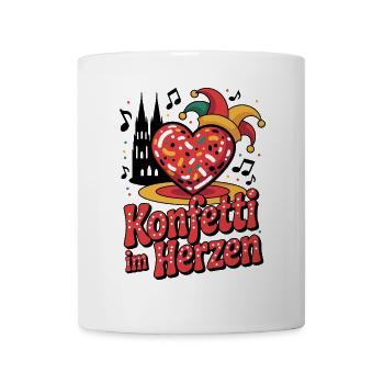 Köln Konfetti Im Herzen Karneval Herz Kölner Köln - Tasse - Weiß - Vorne