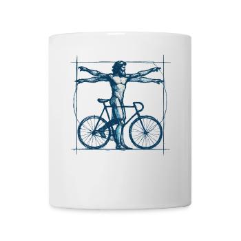 Bicycle Vitruvian Man Cyclist Art - Mug - white - Front