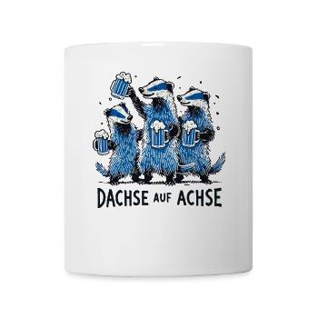 Dachse Auf Achse Party Crew Spaß - Tasse - Weiß - Vorne