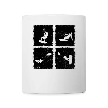 Kiteboarding Kitesurfing Silhouette Kitesurfer - Tasse - Weiß - Vorne