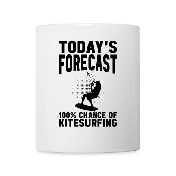 Les prévisions du jour 100 % de chance de Kitesurf - Mug blanc - blanc - Devant