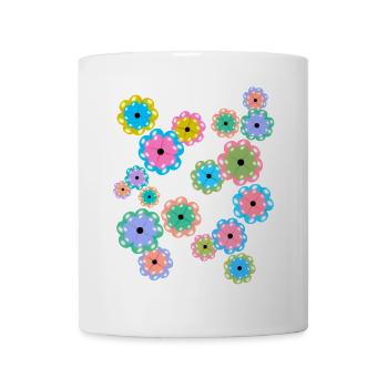 Mandala de printemps fleurs, fleurs, - Mug blanc - blanc - Devant