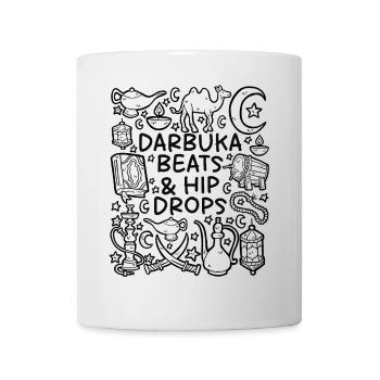 Darbuka Beats – Hip Drops – Belly Dance & Rhythm - Mug - white - Front