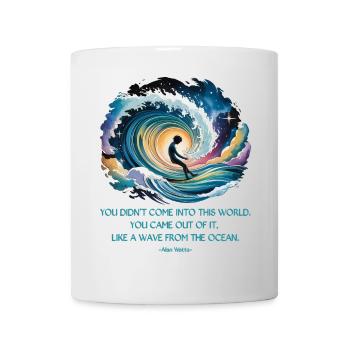 Vague de l’océan | Citation d’Alan Watts - Mug blanc - blanc - Devant
