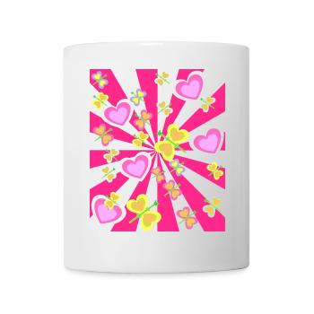 Printemps Coeur Coeurs Été Été Rétro Années 80 - Mug blanc - blanc - Devant