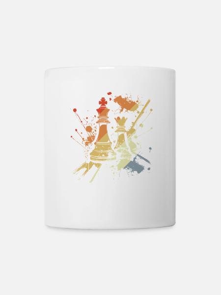 Vintage Schach Dame und König - Tasse - Weiß