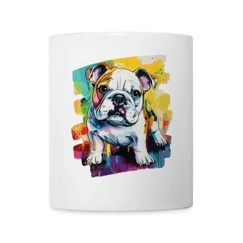 Bulldogge Kampfhund - Tasse - Weiß - Vorne