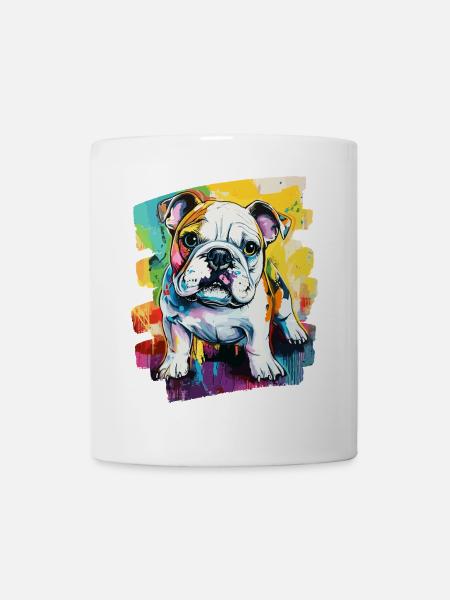 Bulldogge Kampfhund - Tasse - Weiß