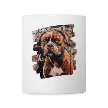 Bulldogge Kampfhund - Tasse - Weiß - Vorne