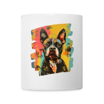 Bulldogge Kampfhund - Tasse - Weiß - Vorne