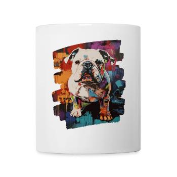 Bulldogge Kampfhund - Tasse - Weiß - Vorne