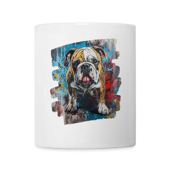 Bulldogge Kampfhund - Tasse - Weiß - Vorne