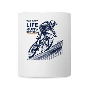 Bike Descent Retro The Best Life Runs Downhill - Mug - white - Front