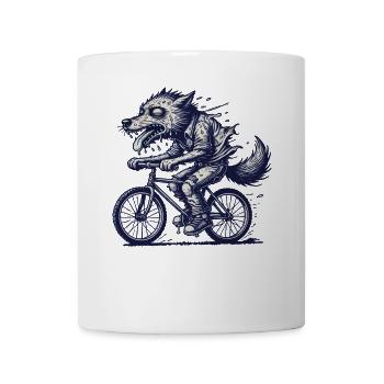 Bicycle Wolf Adventure Mountain Bike Cycling - Mug - white - Front