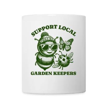 Amoureux des papillons d’abeille - Soutenir Jardin local - Mug blanc - blanc - Devant