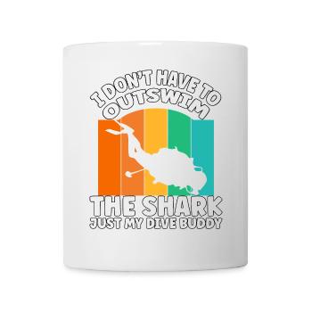 Funny Scuba Diving – Outswim the Shark Quote - Tasse - Weiß - Vorne