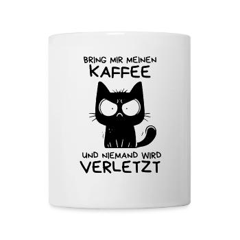 Ich hasse alles und jeden – schwarze Katze - Tasse - Weiß - Vorne