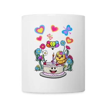 Birthday Chick Kids Child Baby Birth Retro - Mug - white - Front