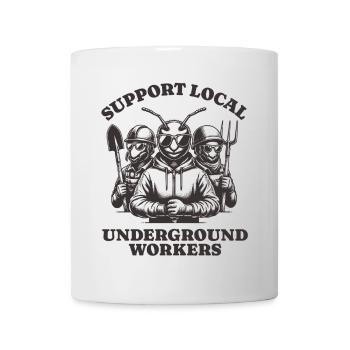 Soutenez les travailleurs locaux du métro Lustiges Ant - Mug blanc - blanc - Devant