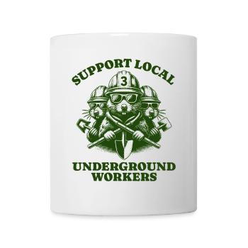 Support Local Underground Workers Lustiges Mole - Tasse - Weiß - Vorne