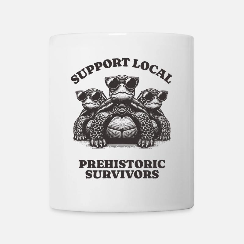 Support Local Prehistoric Survivors Turtle - Tasse - Weiß