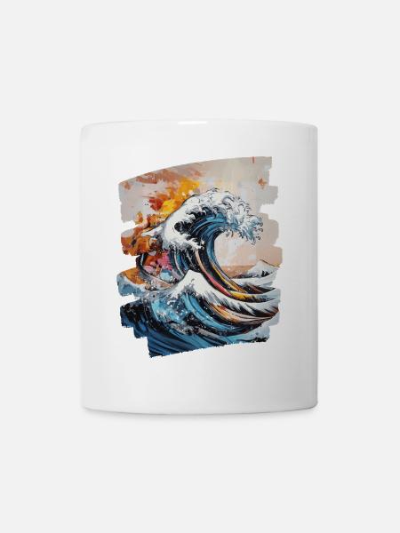 Wellen und Meer - Tasse - Weiß
