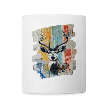 Cerf avec bois - Mug blanc - blanc - Devant
