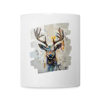 Cerf avec bois - Mug blanc - blanc - Devant