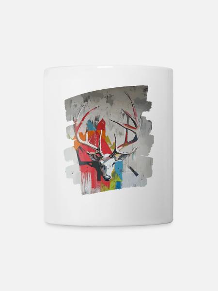 Hirsch mit Geweih - Tasse - Weiß