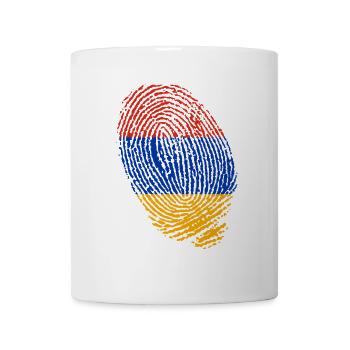 empreintes digitales du drapeau arménien - Mug blanc - blanc - Devant