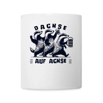 Dachse Auf Achse Party Crew Spaß - Tasse - Weiß - Vorne