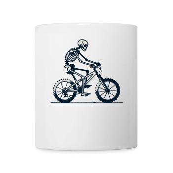 Skeleton Bicycle Retro Mountain Bike Art - Mug - white - Front