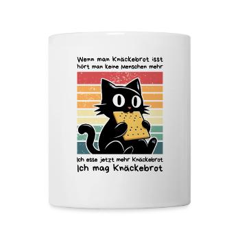 Menschen überhören - Schwarze Katze Sarkasmus - Tasse - Weiß - Vorne