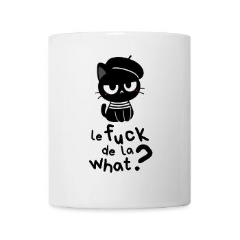 Le Fuck de la what - Schwarze französische Katze - Tasse - Weiß - Vorne